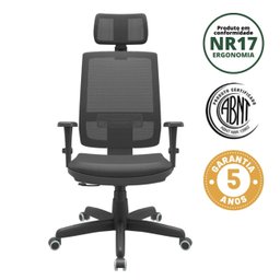 Cadeira Escritório Presidente Ergonômica NR17 com Relax Tela Mesh Brizza - 2