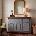 Ver imagem 3 de Balcão Manchester 3 Portas 2 Gavetas 89 X 132 X 45 Cm (a X L X P) - Cor Cinza Escuro/imbuia Glazer
