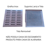 Ralo Quadrado Grelha Inox 30x30 com Tela e Aro - 2