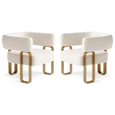 Ver imagem 2 de Kit 02 Poltrona Cadeira Decorativa Sala Clinica Versátil Loy:bouclé Off White