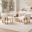 Ver imagem 1 de Kit 02 Poltrona Cadeira Decorativa Sala Clinica Versátil Loy:bouclé Off White