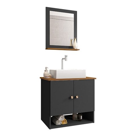 Gabinete Arm Banheiro Deli 2 Portas com Cuba Torino Branca