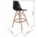 Ver imagem 3 de Banqueta Eames PP Dsw-m Branco/Madeirado
