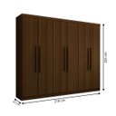 Ver imagem 4 de Guarda-roupa Casal Império 6 Portas 2 Gavetas Imbuia Rústico - Panorama Móveis