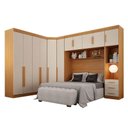 Ver imagem 1 de Quarto de Casal Modulado 11 Portas Orion Ambiente Cinamomo Off White - Leifer Móveis