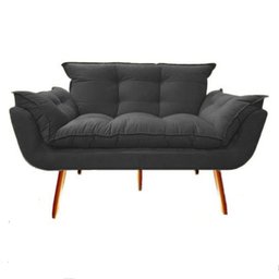 Namoradeira Decorativa Opala Suede Cinza - Twdecora - 1