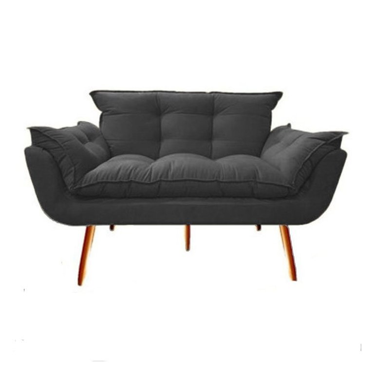 Namoradeira Decorativa Opala Suede Cinza - Twdecora