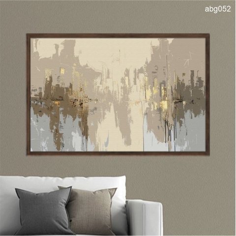 Quadro Decorativo - Textura Moderna Dourado Abg052 Tela Canvas - 60x40cm