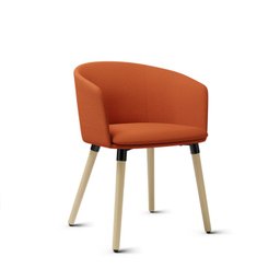 Poltrona PIX Estofada com Pés Palito Gupe Decor Laranja - 14