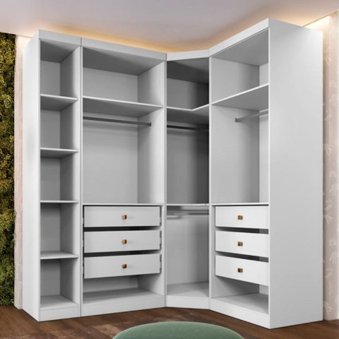 Closet Modulado Casal 6 Gavetas Safira 009 Mdf sem Portas Una Mobília