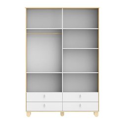 Quarto de Bebê 4 Portas Cômoda com Porta Rope Natural Branco Acetinado - Matic - 6