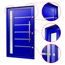 Ver imagem 3 de Porta Pivotante Alumínio Lambril Miraggio c/Pux.Dir. Elite Azul 240x130 Brimak