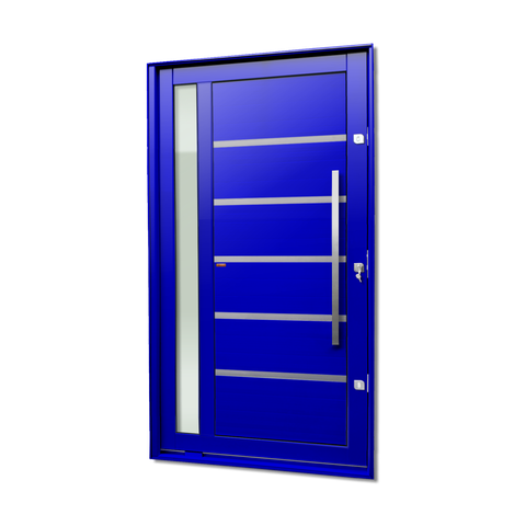 Porta Pivotante Alumínio Lambril Miraggio c/Pux.Dir. Elite Azul 240x130 Brimak