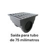 Grelha Pluvial 20x20 Aluminio Coletor S. Lateral 75mm Tela - 2