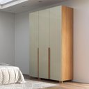 Ver imagem 1 de Guarda Roupa Solteiro 135cm C/ 3 Portas Dalla Costa 100% Mdf Cor:freijó com Off White