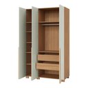 Ver imagem 6 de Guarda Roupa Solteiro 135cm C/ 3 Portas Dalla Costa 100% Mdf Cor:freijó com Off White