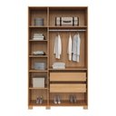 Ver imagem 4 de Guarda Roupa Solteiro 135cm C/ 3 Portas Dalla Costa 100% Mdf Cor:freijó com Off White