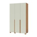 Ver imagem 2 de Guarda Roupa Solteiro 135cm C/ 3 Portas Dalla Costa 100% Mdf Cor:freijó com Off White