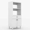 Ver imagem 2 de Armário Multiuso para Forno e Microondas 2 Portas 1 Gav Multimóveis CR20005 Branco