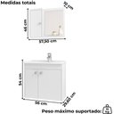 Ver imagem 3 de Gabinete Espelheira e Cuba Branca 70cm Munique Branco Bechara