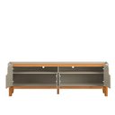 Ver imagem 2 de Rack com 180cm Cantos Arredondados 4 Portas para Tv 75 Flip 1.8 Patrimar Off White/cinamomo