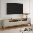 Ver imagem 1 de Rack com 180cm Cantos Arredondados 4 Portas para Tv 75 Flip 1.8 Patrimar Off White/cinamomo