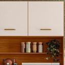 Ver imagem 5 de Kit Armário Cozinha New Izis 4 Portas Freijó Off White Poliman
