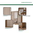 Ver imagem 4 de Guarda Roupa Casal 3 Portas Dallas com Espelho Carvalho Fendi com Mesa de Cabeceira Ares Carvalho