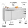 Balcão Gabinete para Cozinha com Tampo 150cm Ellen M05 Branco - Inoviza - 5
