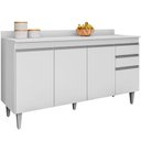 Ver imagem 1 de Balcão Gabinete para Cozinha com Tampo 150cm Ellen M05 Branco - Inoviza