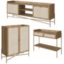 Ver imagem 1 de Conjunto Para Sala 3 Peças Palhinha 28929x28930x28936 Linha Oslo Hanover Artesano