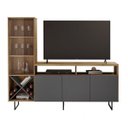 Ver imagem 2 de Rack para TV até 55 Polegadas 3 Portas com Cristaleira Porta de Vidro e Adega Luz Candian Jcm Móveis