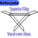 Ver imagem 4 de Varal de Chão Reforçado com Abas Dobrável Suporta 15kg Preto