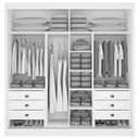 Ver imagem 2 de Guarda Roupa Casal com Espelho 2 Portas 6 Gavetas - Titanium-cinamomo - Móveis D'doro