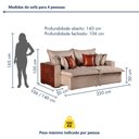 Ver imagem 4 de Sofa Cama Retratil Verona 220cm Kc Rei de Casa Linho Bege/Marrom