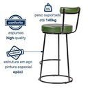 Ver imagem 5 de Kit 4 Banquetas Miami 96cm Couríssimo Verde - Salaone
