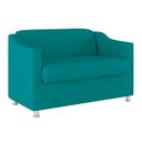 Ver imagem 1 de Sofá Namoradeira Sala de Espera Elegante Suede – Balaqui Cor:Azul Turquesa