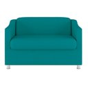 Ver imagem 3 de Sofá Namoradeira Sala de Espera Elegante Suede – Balaqui Cor:Azul Turquesa