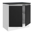 Ver imagem 7 de Balcão 100% Mdf 80 Cm 2 Portas Branco/preto