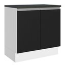 Ver imagem 1 de Balcão 100% Mdf 80 Cm 2 Portas Branco/preto