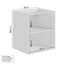 Ver imagem 3 de Balcão Planejado Suspenso 2 Portas 60cm sem Tampo Ipanema CabeCasa MadeiraOriginals Branco/Acácia