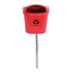 Cesto Individual Coleta Seletiva 40 Litros Com Poste 4 Unid:Azul - 1