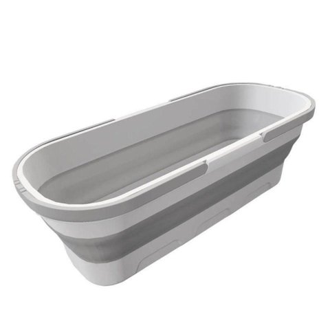 Balde Dobrável Retrátil Retangular com Rodinhas - 55x25cm