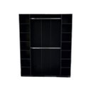 Ver imagem 4 de Estante Armário Colmeia 02 Cabideiros + 14 Nichos Expositor Organizador Guarda Roupas Preto