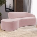 Ver imagem 2 de Sofá 4 Lugares Curvo Sala de Estar Living Firenze Direito D02 Veludo Rosê 280 cm C-305 - Lyam