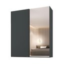 Ver imagem 2 de Guarda Roupa Casal 2 Portas de Correr C/ Espelho 100% Mdf Cor:grafitto