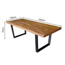 Ver imagem 5 de Mesa de Jantar Retangular Industrial 2,50m Madeira Maciça Demolição Base Ferro
