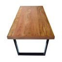 Ver imagem 4 de Mesa de Jantar Retangular Industrial 2,50m Madeira Maciça Demolição Base Ferro