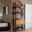 Ver imagem 2 de Closet Amanda 1 Porta 3 Prateleiras 100% Mdf Freijó/Preto Fosco - Pnr Móveis