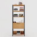 Ver imagem 6 de Closet Amanda 1 Porta 3 Prateleiras 100% Mdf Freijó/Preto Fosco - Pnr Móveis
